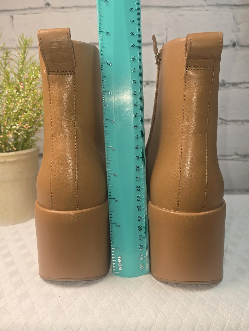 FITFLOP PLATFORM LEATHER ANKLE BOOT SIDE ZIP BLOCK HEEL RICH BROWN WOMES 10